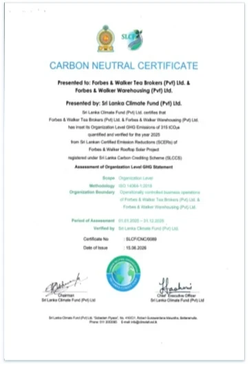 Carbon Neutral Certification Reinforces Forbes &amp;amp Walkers's Commitment to Sustainable Business Practices
